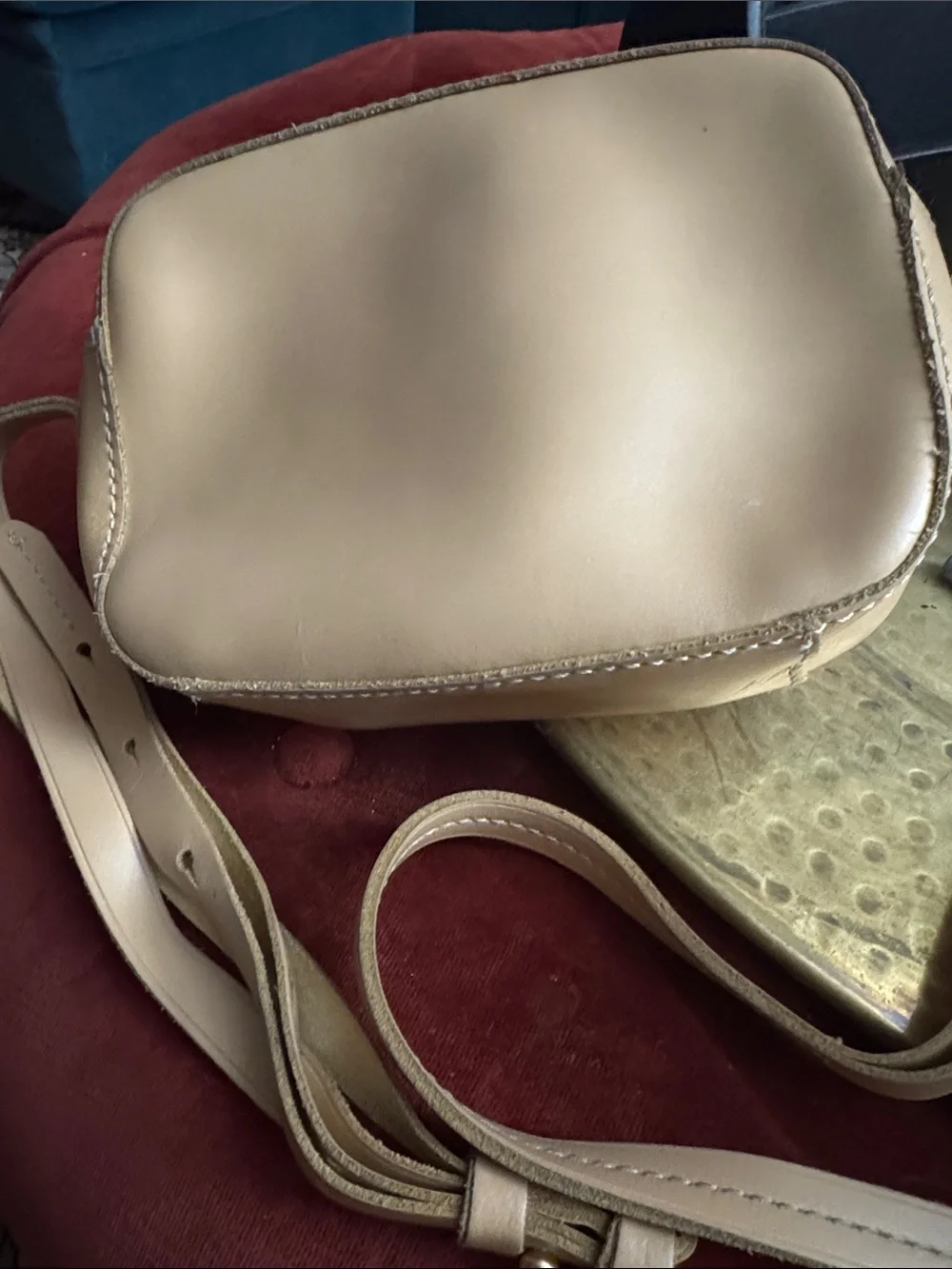 J. Crew Nude Beige Leather Crossbody Bag